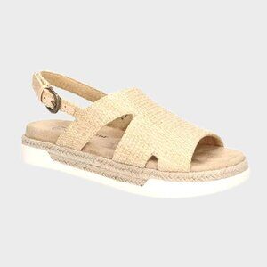 Bella~Vita KATO Slingback Espadrilles Flatform Sandals Natural Woven Size 6